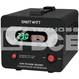 Напольный стабилизатор напряжения SMARTWATT AVR TOWER 1000RF (140W - 260W, 1000VA, 1 кВт, 50-60 Гц, розеток - 1, LED-дис
