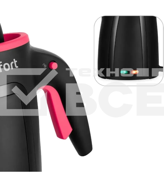 Пароочиститель ручной Kitfort КТ-9170-1 1050Вт черный/малиновый