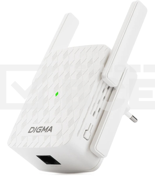Повторитель беспроводного сигнала Digma D-WR310 (D-WR310V2) N300 Wi-Fi белый