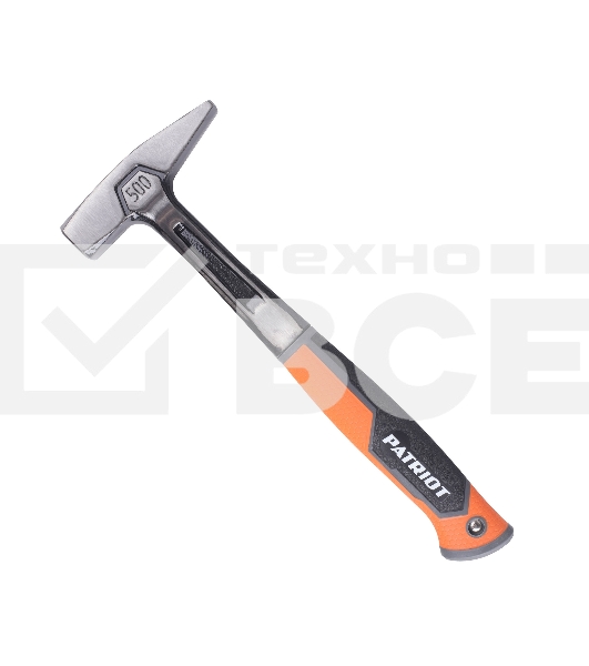 Молоток слеcарный цельнокованый PATRIOT FMH 500, квадратн.боек 500 гр, 50-58 HRC, фиберглас.рукоять, малый вес, компактный размер, антивибрацион.система, 1005 гр