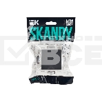 Розетка 1-м IEK SKANDY SK-R11G 16А IP44 с заземл. защ. штроки с крышкой графит SK-R16-16-44-K53, фото2