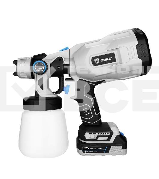 Краскопульт аккумуляторный DEKO SG20DK Max, 20В, 800 мл, 1x3.0А·ч 083-1135