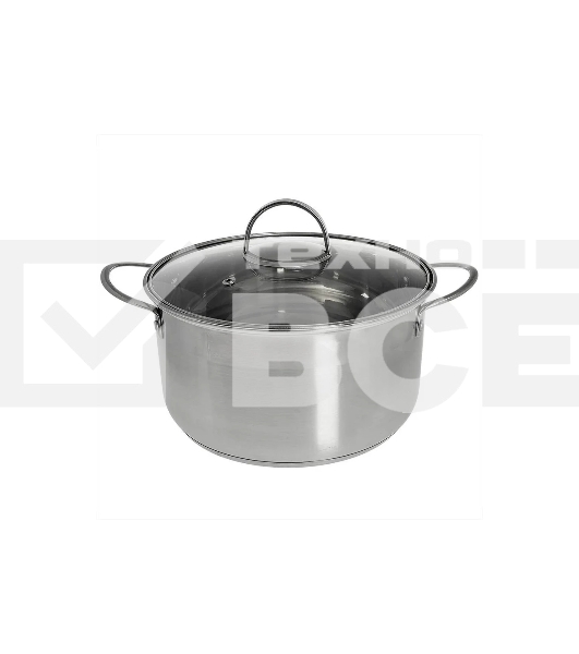 Кастрюля WEBBER BE-349/2 4,8 л, 22 см, из нержавеющей стали со стеклянной крышкой