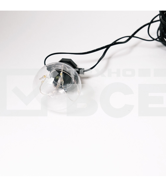 Гирлянда светод. уличн. Funray Лампочки,SE-BULBS-10100WW,3xАА,10м,100LED,20ламп,тепл.бел,черн.шн.2м,