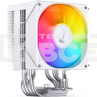 Кулер для процессора JONSBO CR-1400 EVO ARGb (180W, 4-pin PWM, 130мм, Al/Cu, 4x6мм, ARGb, 1x92мм, 38.2CFM, 33.8dBA, 2200RPM, S: 1700/1200/115X, AM4/AM5 белый)