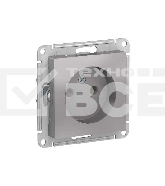 Механизм розетки 1-м СП AtlasDesign без заземл. 16А алюм. SchE ATN000341