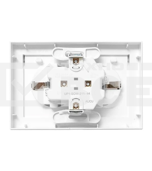 Розетка 2-м EKF UP1-SOW-211-44 СП Эпика 16А IP44 с заземл. защ. шторки с рамкой с крышками механизм бел.