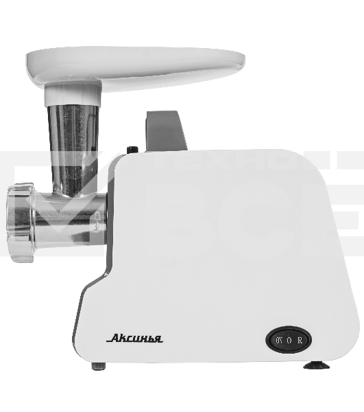 Мясорубка электрическая АКСИНЬЯ КС-2007С белый, 2000 Вт, 2.0 кг/мин, реверс, защита от перегрузки, насадки - 5