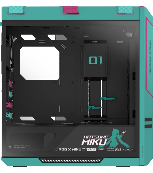 Корпус ASUS ROG Strix Helios II GX601S Hatsune Miku Edition Black, Full-Tower, чёрный, 4 x 140 мм