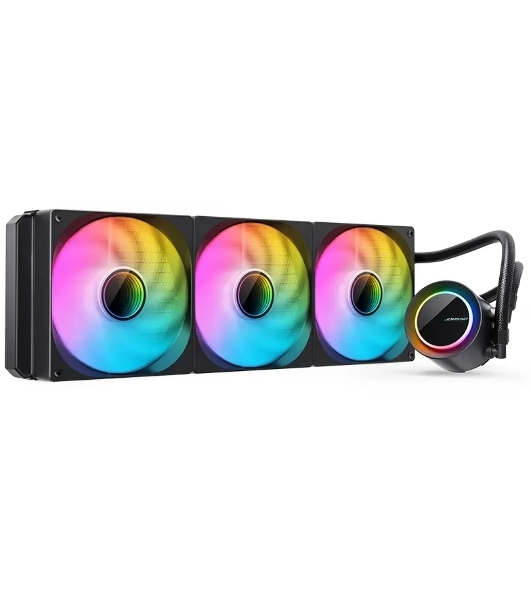 Система жидкостного охлаждения Jonsbo TG-420 ARGB Black, 420 мм, 3x140 мм, 800-1800 об/мин, 20.3-36.2 дБ, 4-pin PWM, 300 Вт, ARGB, черный