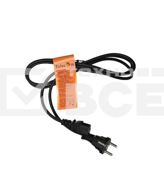 Кабель компьютер - розетка 220V (EURO) 1.8м, 3G 0,75mm медь, Telecom