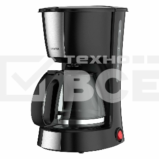 Кофеварка капельная Centek CT-1149 черный/сталь, исп. кофе - молотый, 1.2 л, 980 Вт.