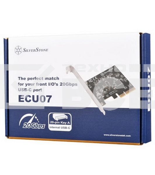 Контроллер Silverstone G56ECU070000010 SuperSpeed USB 20Gbps / internal USB-C Key-A 3.2 Gen 2x2 PCIe expansion card