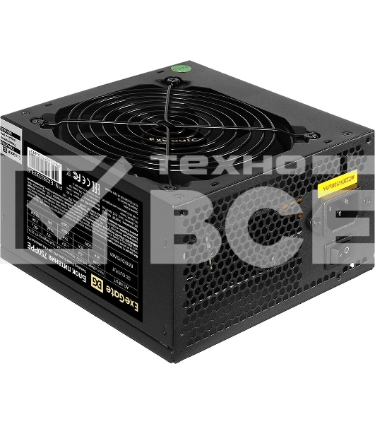 Блок питания ExeGate 750PPE, 750W, (ATX, APFC, SC, КПД 80% (80 PLUS), 12cm fan, 24pin, 2x(4+4)pin, 4xPCI-E, 6xSATA, 3xIDE, black, кабель 220V 1,8м с защитой от выдергивания)