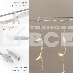 Гирлянда светодиодная Бахрома (Айсикл) 3,2х0,9м 120 LED ТЕПЛЫЙ БЕЛЫЙ белый каучук 3,3мм IP67 эффект мерцания 230В нужен блок 315-001 NEON-NIGHT, фото2