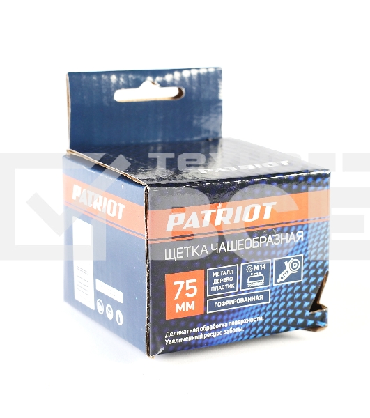 Щетка EDGE by PATRIOT чашеобразная 75ммХМ14 гофрированная проволока