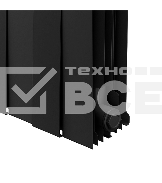 Радиатор биметаллический Royal Thermo PianoForte 200 черный- 14 секц.