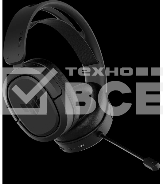 Игровые наушники ASUS TUF Gaming H1 WL черные (2.4 ГГц, 7.1 виртуально, 40мм, неодимовые магниты, 32 Ом, 20~20000 Гц, микрофон, USB-C, PC, Mac, PS4, Nintendo Switch, Xbox One, 90YH0391-B3UA00)