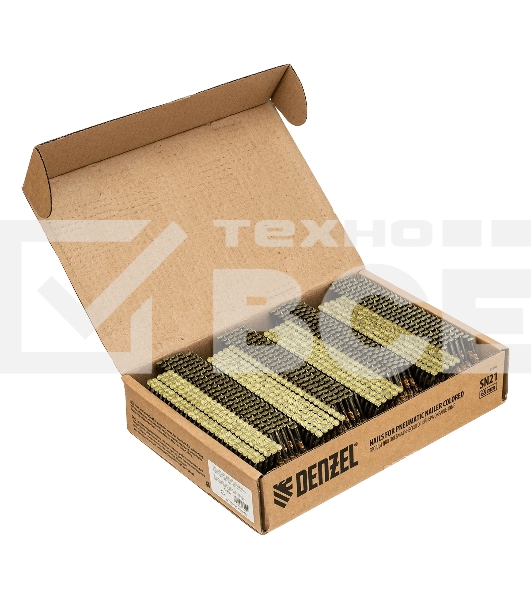 Гвозди Denzel для пнев. нейлера (крашен.), длина - 65 мм, диам. - 2,9 мм, 2000 шт.