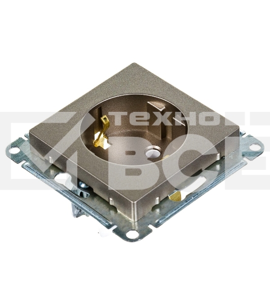 Механизм розетки 1-м СП AtlasDesign с заземл. 16А шампань SchE ATN000543