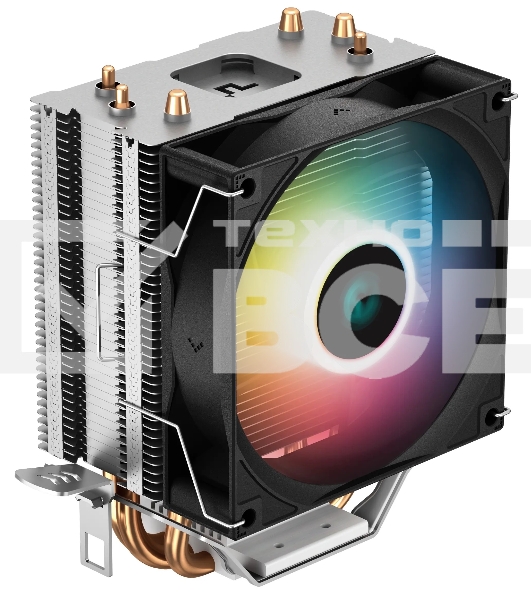 Кулер для процессора DEEPCOOL AG300 LED, 92 мм, алюминий/медь, 3050 об/мин, 30.5 дБ, 4 pin, 150 Вт, 129 мм