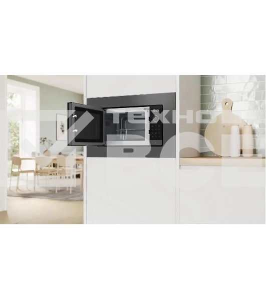 Микроволновая печь встраиваемая Bosch BEL623MD3 серый/черный, 20 л, 800 Вт, переключатели - поворотный механизм/сенсор