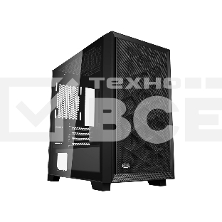 Корпус без блока питания PCCooler C3D310 BK, Mesh Mid Tower, Black, TG, 0.6 SPCC, no fans mATX, mITX 165/350/200mm 3x2.5