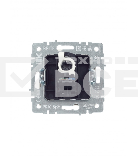 Розетка компьютерная IEK BRITE РК10-БрЖ RJ45 кат.5E жемчуг