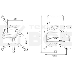 Кресло компьютерное Бюрократ CH-W695NLT TW-04 TW-12 темно-серый, сетка/ткань, крестовина пластик, пластик белый, фото18