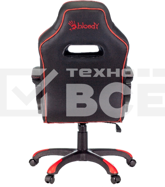 Кресло игровое A4TECH Bloody GC-250, на колесиках, искусственная кожа/ткань, черный/красный