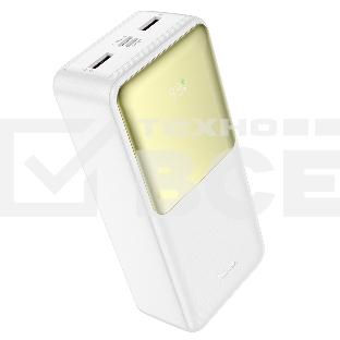 Портативный аккумулятор Hoco J136B, 30000мА·ч, QC/PD, 3A, с дисплеем, белый