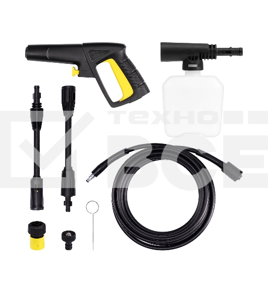 Мойка высокого давления 120/70 бар, KOLNER K120M, компакт, 1400Вт, 390л/ч, метал.помпа, шланг ВД 5м, кабель 5м, самовсас, Auto stop (емкость для шампуня)