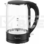 Чайник электрический Moulinex BY1S08F0 1.7л. 2200Вт черный/прозрачный корпус: стекло/пластик, фото 1