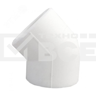 Угольник 75 мм 45 град., полипропиленовый PPR, белый 10107075 Valfex