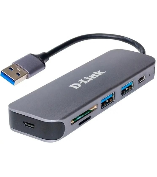 USB-концентратор D-Link DUB-1325/A1A, USB 3.0, USB 3.0/USB Type-C, SD/microSD, адаптер/USB