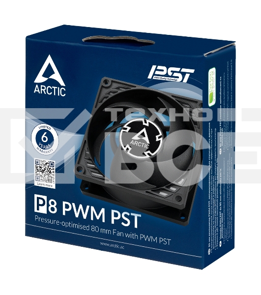 Вентилятор для корпуса Arctic P8 PWM PST черный, 80 мм, 3000 об/мин, 22.5 дБ, 4 pin