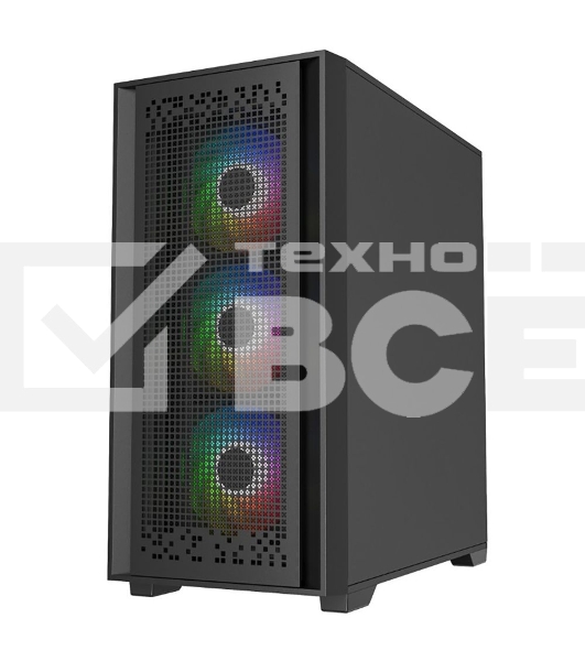 Компьютерный корпус Powercase ByteFlow Black, Tempered Glass, 4x 120мм ARGB fans, ARGB HUB, черный, ATX (CBFB-A4)