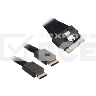 Кабель Amphenol RSL74-6658 Slimline SASx8 (SFF8654) -to- 2x OCuLink x4 (SFF8611), 1M, (аналог Broadcom 05-60001-00) 100