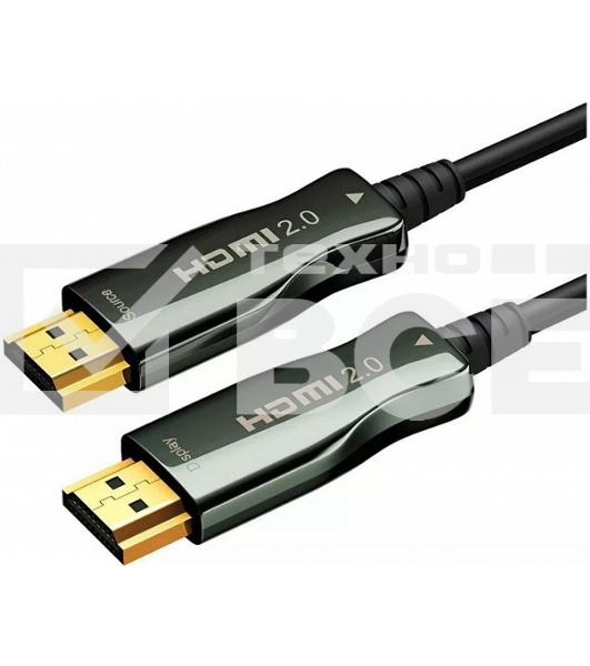 Кабель HDMI AOC-HM-HM-30M Wize, оптический, 30 м, 4K/60HZ, v.2.0, ARC, 19M/19M, черный, коробка