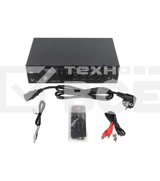 Микшер-усилитель Intrend ITMXAMP-120MT MP3, FM тюнер, USB, Bluetooth, 2хMic/3хLine входы, 1хLine выход,120 Вт, 4/8Ом/100V, IR-пульт в комплекте