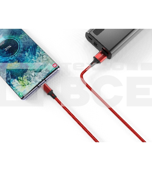 Кабель Smartbuy (iK-522-S14rb) S14 Lightning красн./черный, 3 А, 2 м