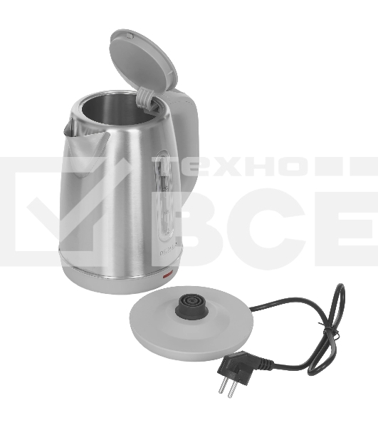 Чайник электрический DELTA LUX DE-1015 серый 2кВт, 1,8 л