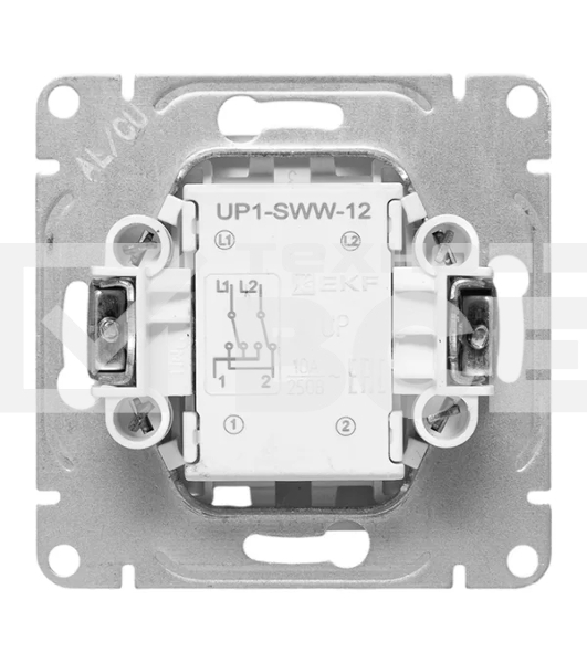 Механизм выключателя EKF UP1-SWW-12 одноклавишный, перекрестный, белый Эпика