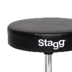 Стул для барабанщика STAGG DT-32 CR высота 50-63 см, 5 ступеней, диаметр сиденья 320 мм, стальная ось с резьбой и фиксатором, максимальная статичная нагрузка 150 кг, вес 3,1 кг, покрытие черный винил, отделка хром, фото2