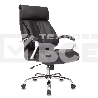 Кресло руководителя Бюрократ T-9904NSL Leather Venge Black черный, искусственная кожа, крестовина металл хром