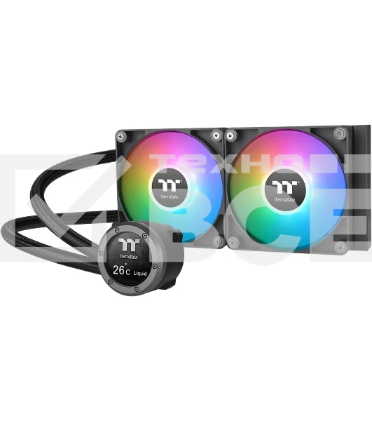 Система водяного охлаждения Thermaltake TH240 V2 Ultra ARGB Soc-AM5/AM4/1151/1200/1700 черный 4-pin 25.8dB Al+Cu LCD Ret (CL-W383-PL12SW-A)