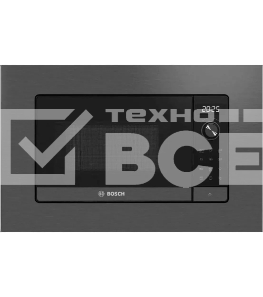 Микроволновая печь встраиваемая Bosch BEL623MD3 серый/черный, 20 л, 800 Вт, переключатели - поворотный механизм/сенсор