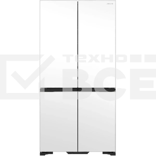 Холодильник Hitachi R-WB720PUC1 GPW белый стекло трехкамерный 357/103л морозилка снизу, No Frost, Side by Side