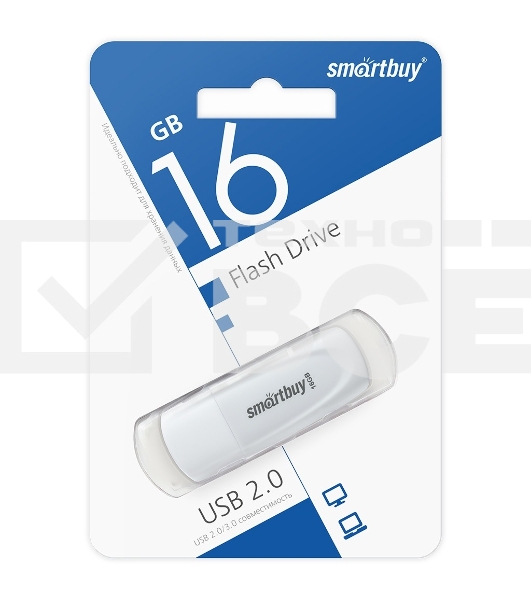 Флеш диск SmartBuy 16GB Scout White (SB016GB2SCW)