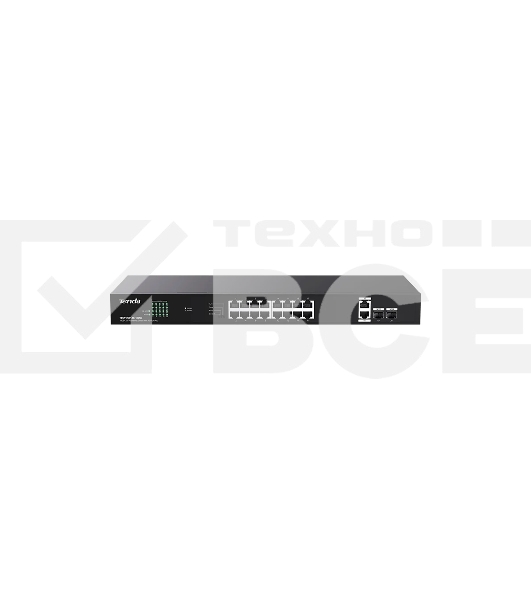 Коммутатор неуправляемый PoE Tenda TEG1120P-16-150W 18 портов, 18x1 Гбит/с, PoE 16х30 Вт (до 150Вт), SFP 2x1 Гбит/с